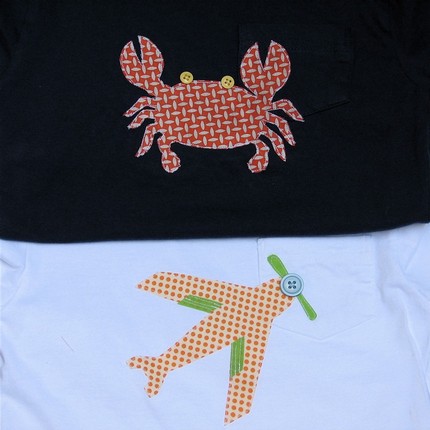 airplane crab applique