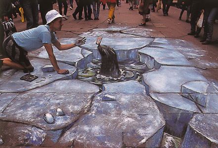 julian beever ice fishing sidewalk drawing