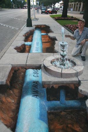 julian beever tunnel sidewalk drawing