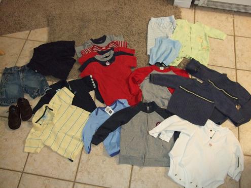 kid’s clothes from yard sale