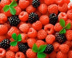 blackberries and raspberries