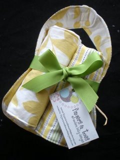 burp cloth and bib set