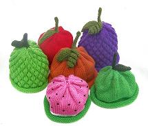 fruit themed kids knitted hats