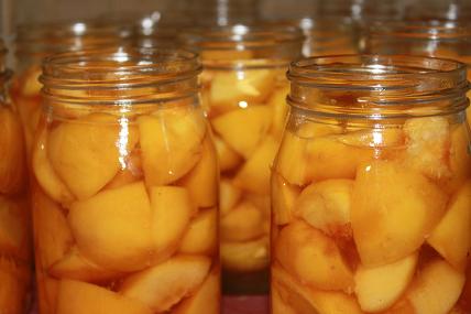 canned bottled peaches