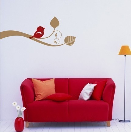 vinyl wall graphics art bird on a branch