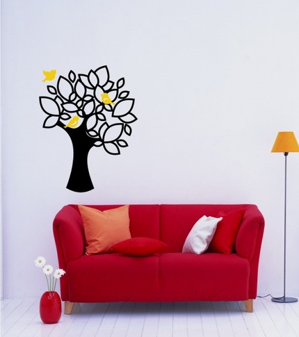 vinyl wall graphics art bird on a branch