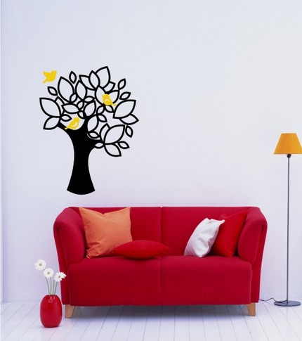 vinyl wall graphics art bird on a branch