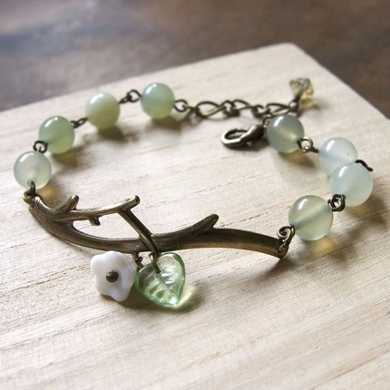 brass garden branch bracelet