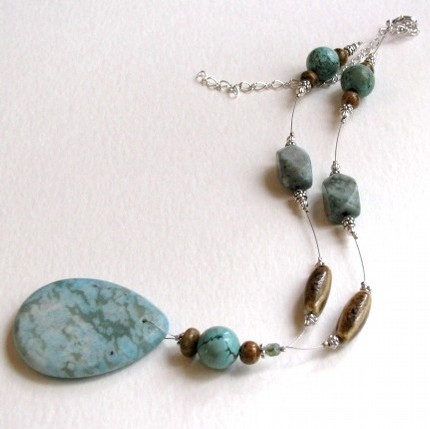 sea turquoise jasper necklace