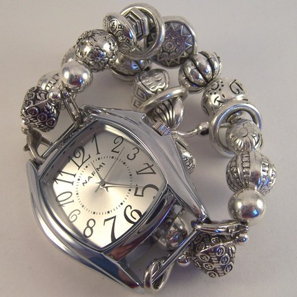bracelet watch interchangeable band silver