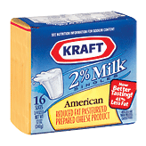 2% Kraft Singles Kraft Foods Sliced Cheese