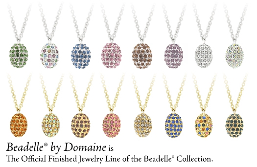 beadelle pave bead necklace