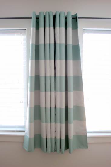 paint stripes onto curtain fabric