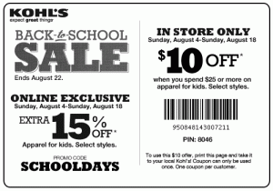 kohls back to school coupon