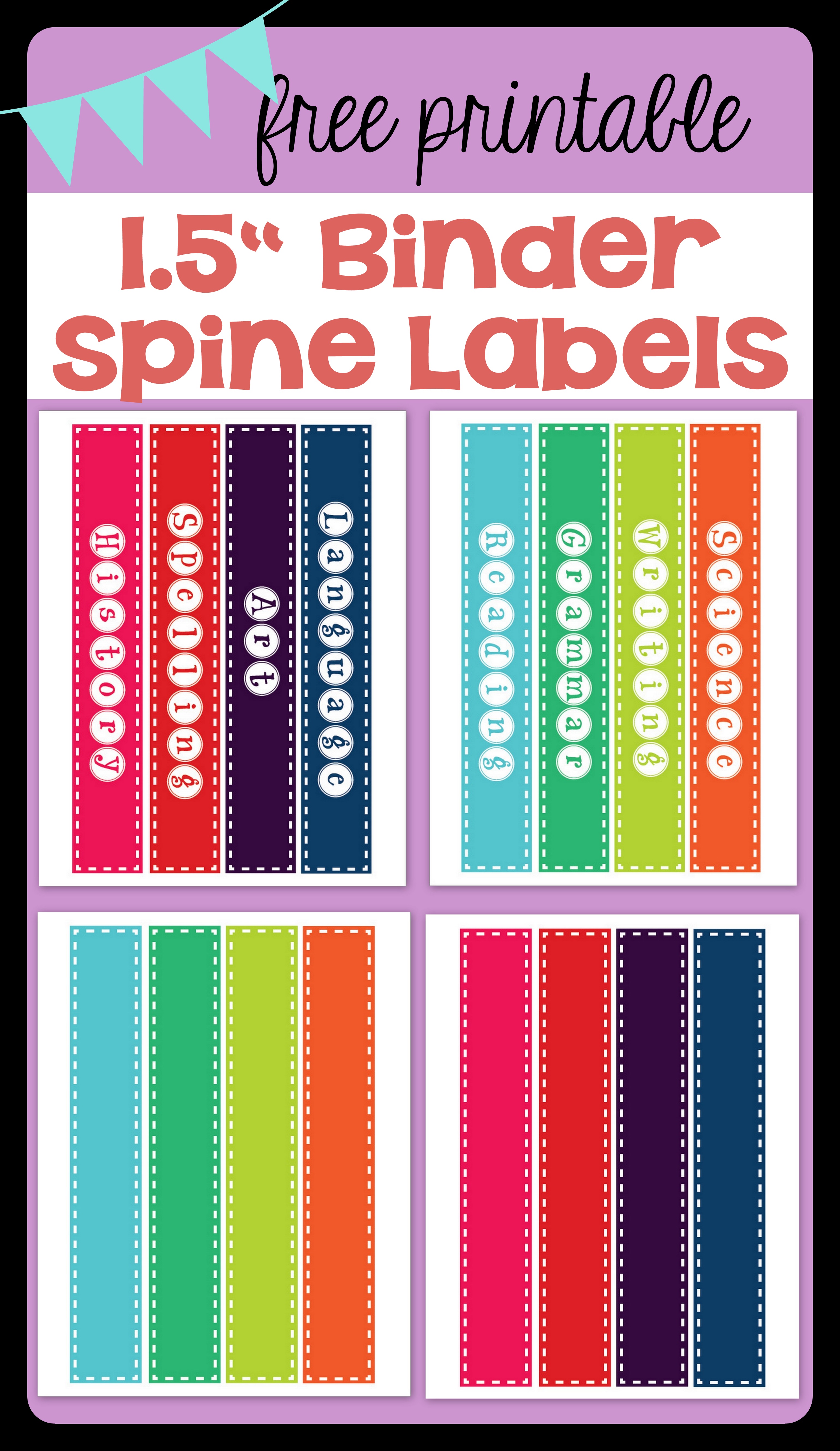 Free Printable Spine Labels For Binders Printable Form, Templates and