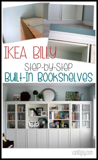 Diy Built In Bookshelves Ikea Billy Hack