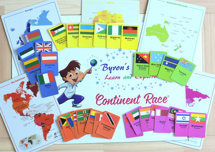 Continent Race - Geography Learning Educational Game for Kids 7 Years and  Up Trivia Card Board Game for Family Activities, Game Night by Byron's  Games