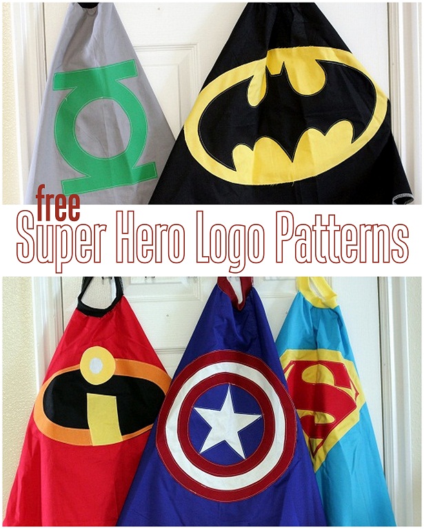 FREE Super Hero Cape Logo Patterns | Vanilla Joy